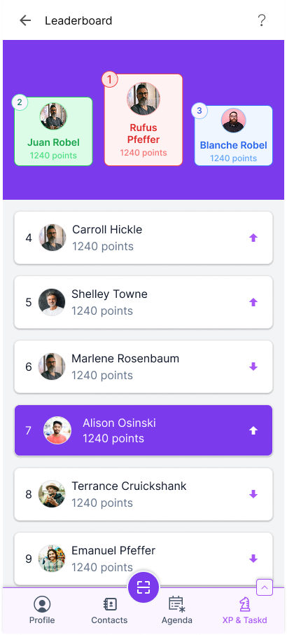 Attendee leaderboard and gamification